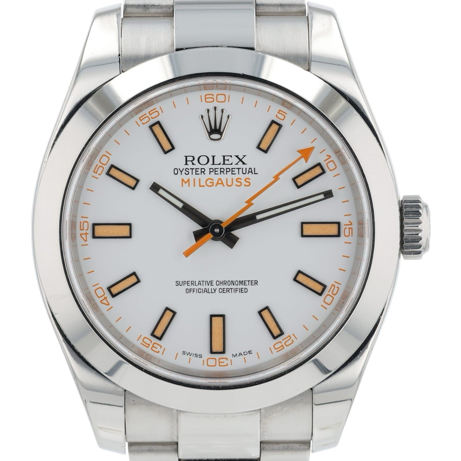 Rolex Milgauss White Dial Stainless Steel 40mm Automatic Men’s Watch 116400