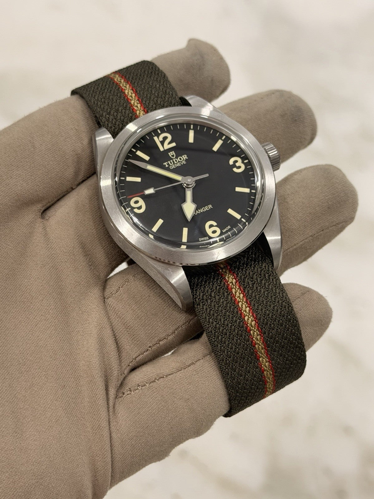 2022 Tudor Ranger Stainless Steel Black Dial Fabric Strap Mens Watch 79950 - B/P