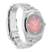 Rolex Oyster Perpetual Red Dial Stainless Steel 39mm Automatic Mens Watch 114300