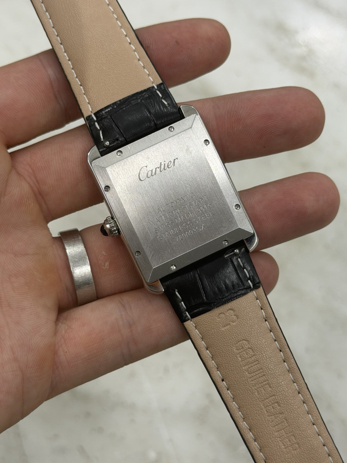 Cartier Tank XL Silver Dial Stainless Steel 31mm Automatic Mens Watch W5200027