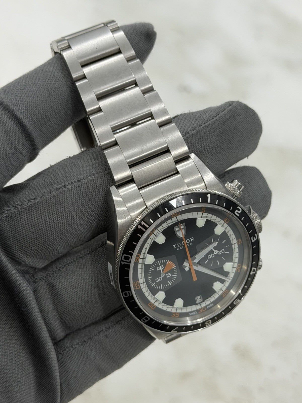 Tudor Heritage Chronograph Auto 42mm Stainless Steel Mens Watch 70330N B&P