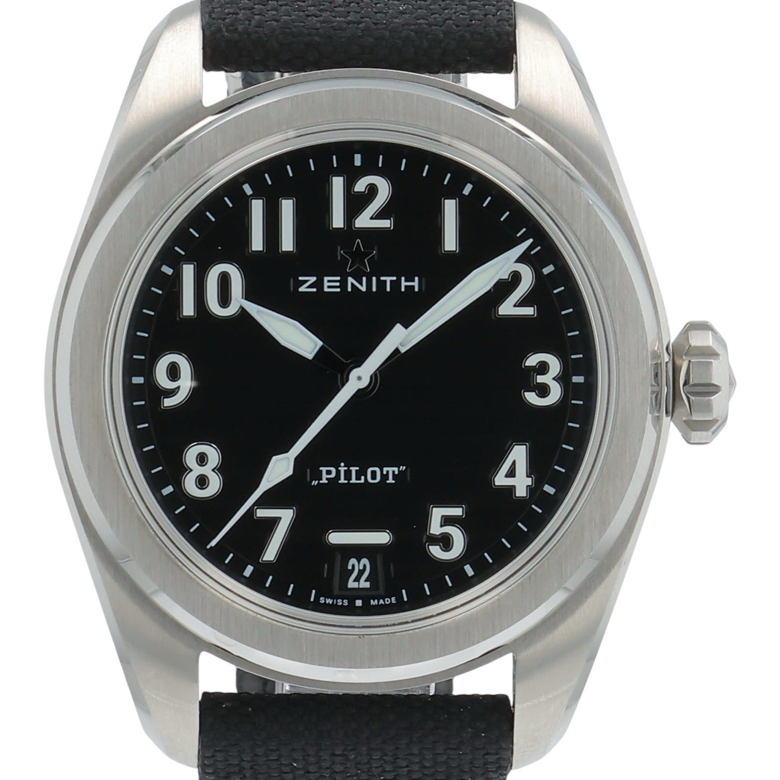 Zenith Pilot Stainless Steel Black Dial 40mm Automatic Men’s Watch 03.4000.3620