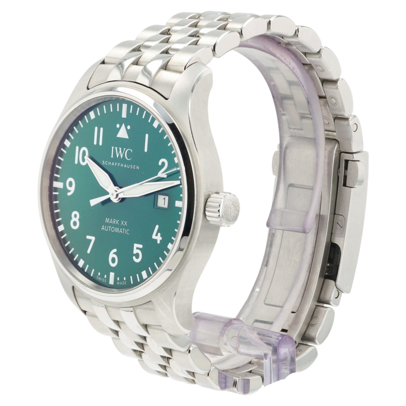IWC Pilot Mark XX Green Dial Date Stainless Steel 40mm Auto Men's Watch IW328206