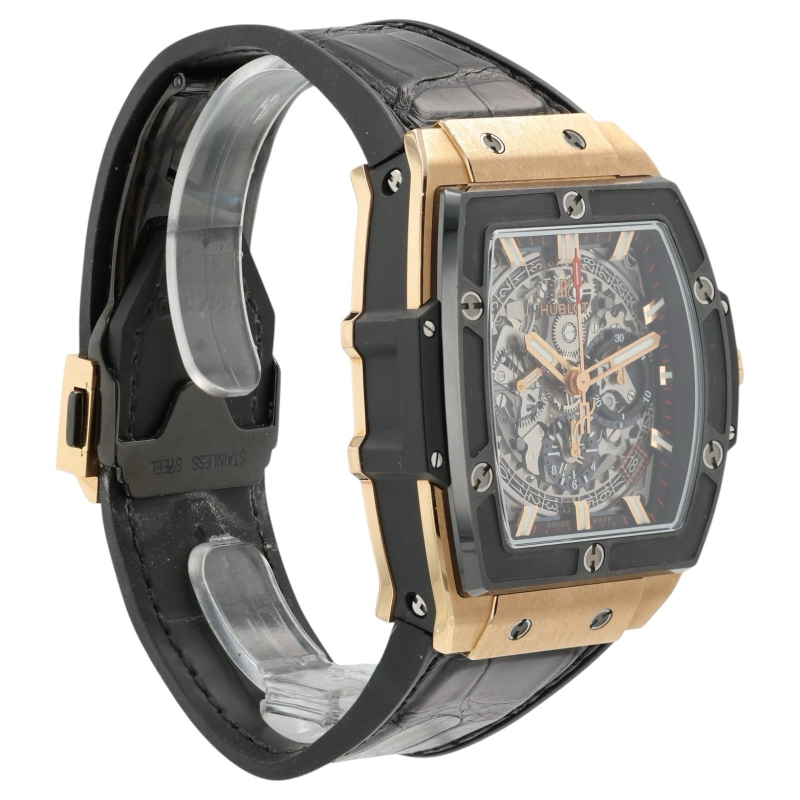 Hublot Big Bang Skeleton Dial 18k Rose Gold 42mm Automatic Mens 641.OM.0183.LR