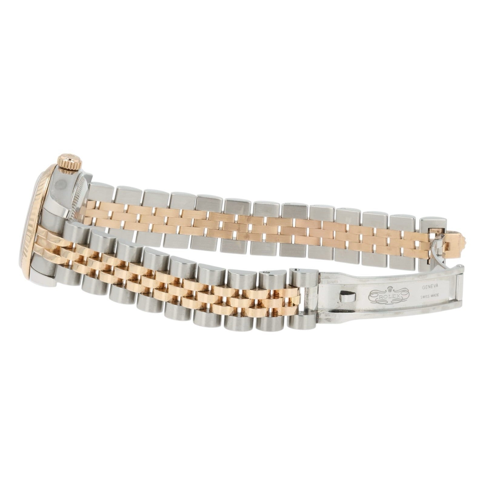 Rolex Datejust Ladies 26mm Rose Gold Steel Automatic Diamond Watch 179171 B+P