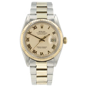 Rolex Datejust Cream Dial 18k Yellow gold & Steel 36mm Automatic Mens 16013