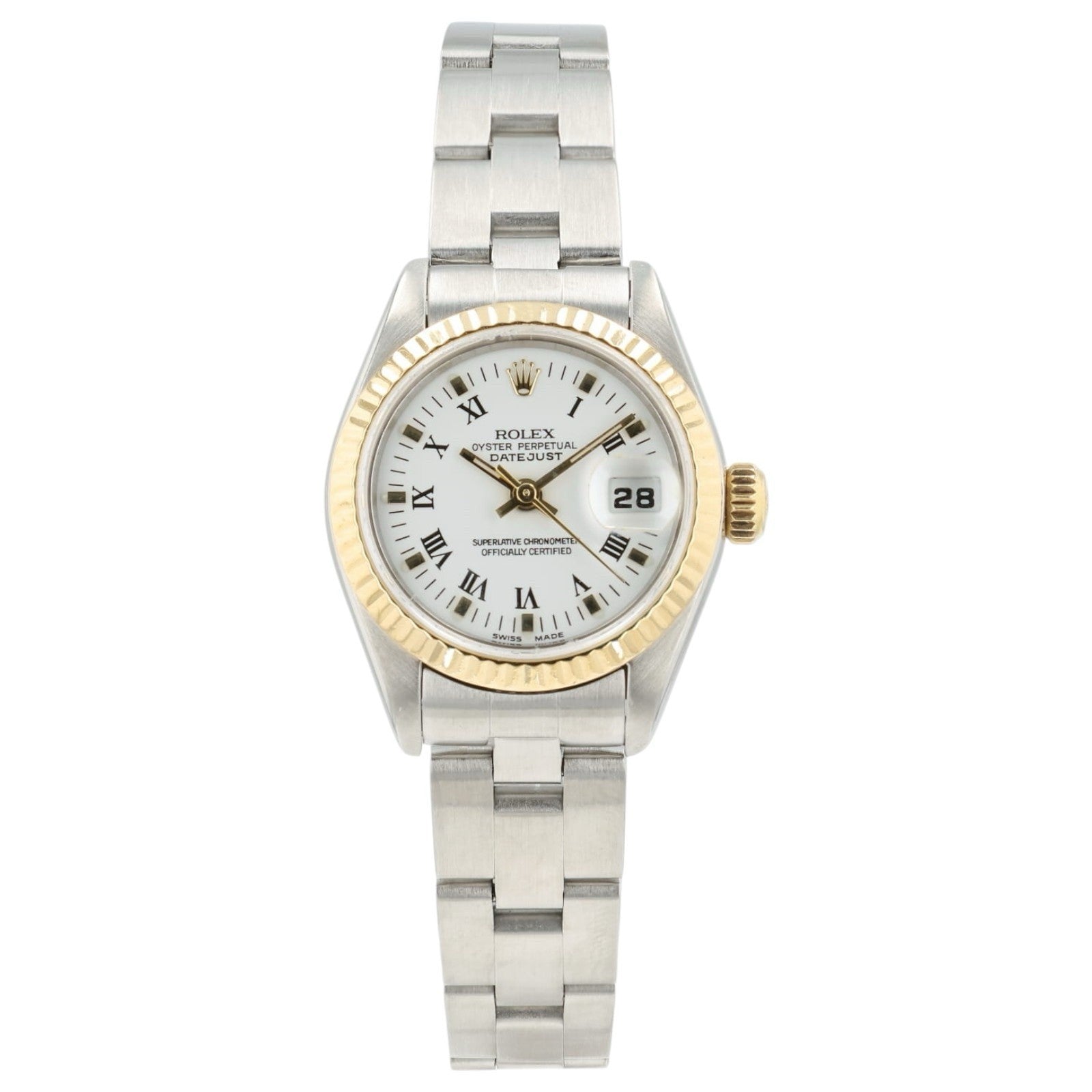 Rolex Lady-Datejust White Dial 18k Yellow Gold & Steel 26mm Automatic 69173