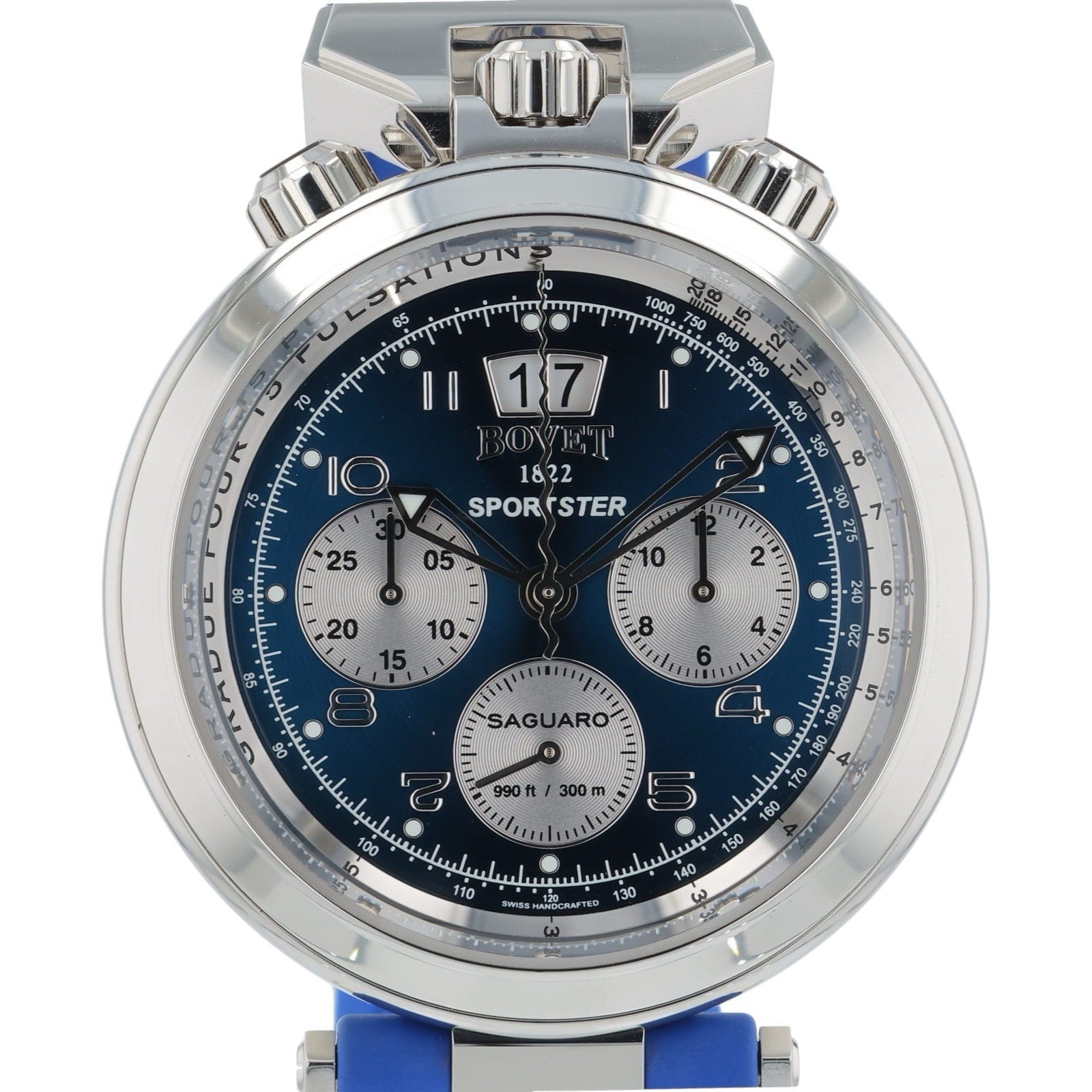 NEW 2025 Bovet Sportster Saguaro Steel Blue Dial 46mm Automatic Mens SP0477