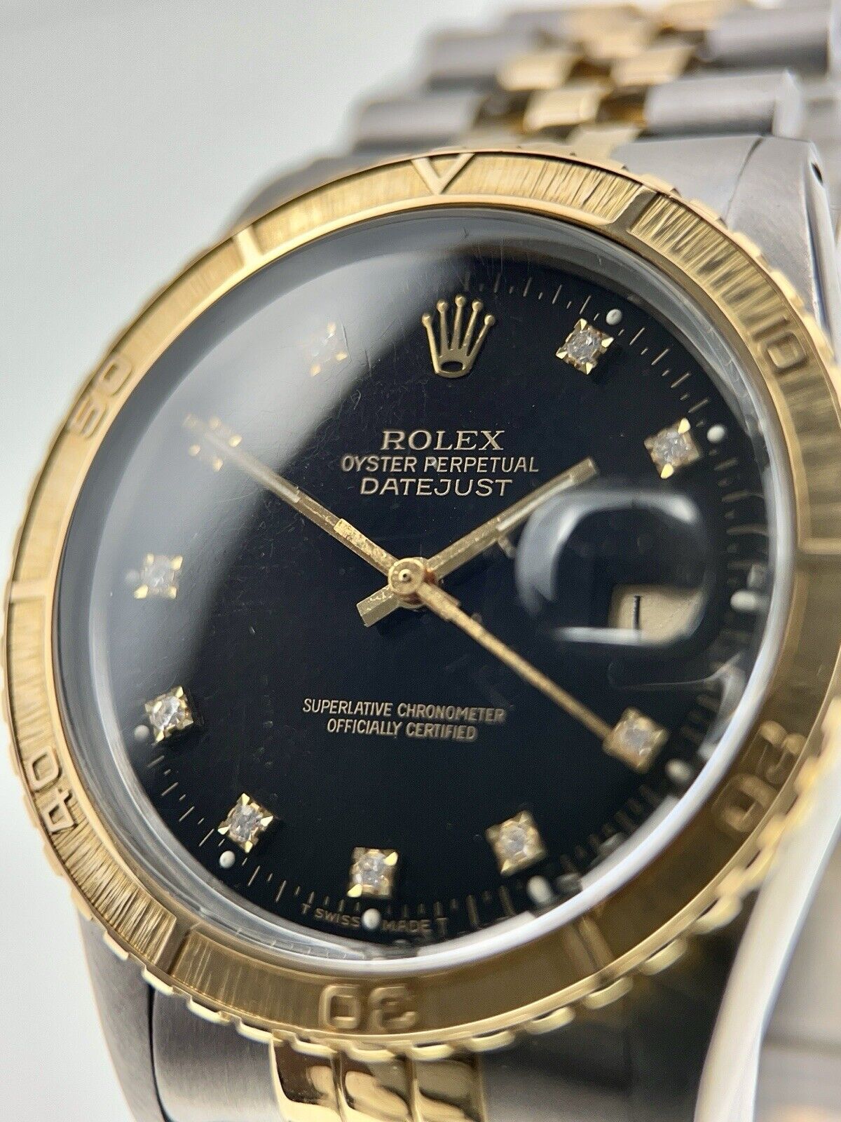 Rolex Datejust Thunderbird Turn-O-Graph Mens 2Tone 18k Gold & Steel Silver 16253