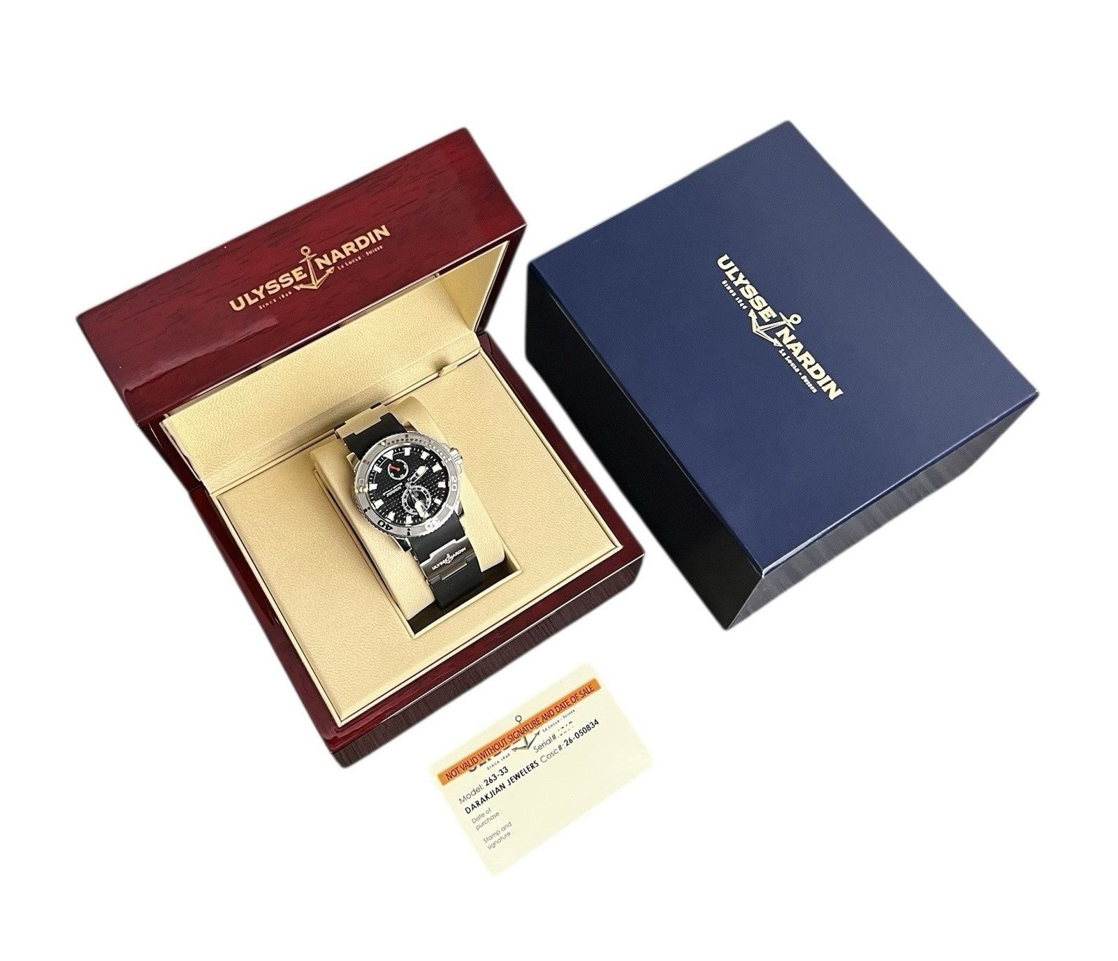 Ulysse Nardin Maxi Marine Black Dial Stainless Steel 41mm Automatic Mens 263-33