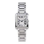 Cartier Tank Anglaise Watch Stainless Steel Quartz Silver Dial W5310022 w/ Box