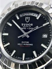 Tudor Classic Date & Day Stainless Steel Black 41mm Automatic Men’s Watch 23010