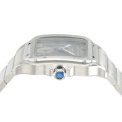 Cartier Santos Dual Time Gray Dial Steel 40.2mm Automatic Mens Watch WSSA0076