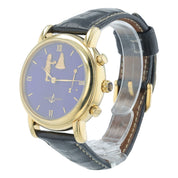Ulysse Nardin San Hourstriker 18k Yellow Gold Blue Dial 40mm Automatic 751-22
