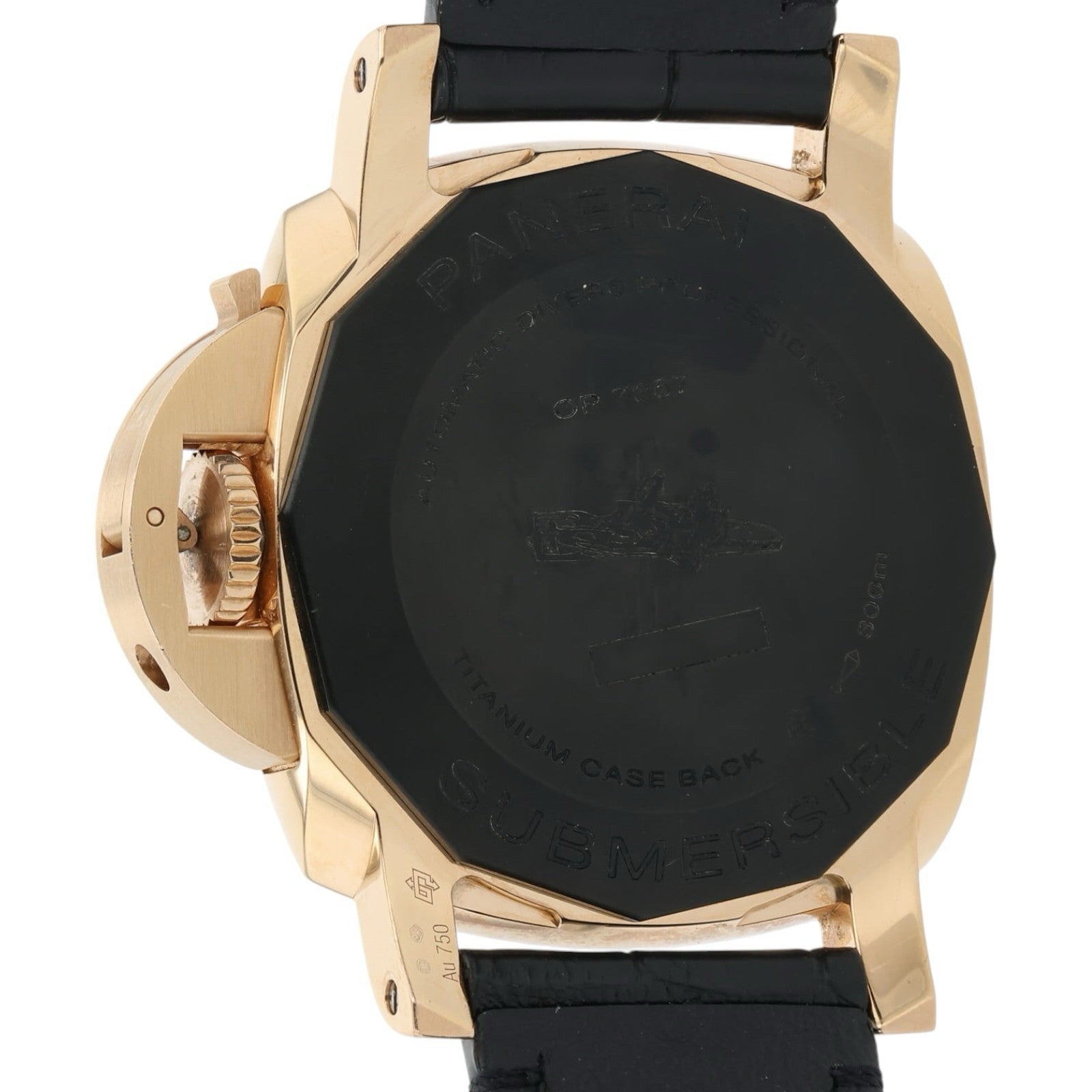 Panerai Submersible 18k Rose Gold Black Dial 42mm Automatic Mens Watch PAM01164