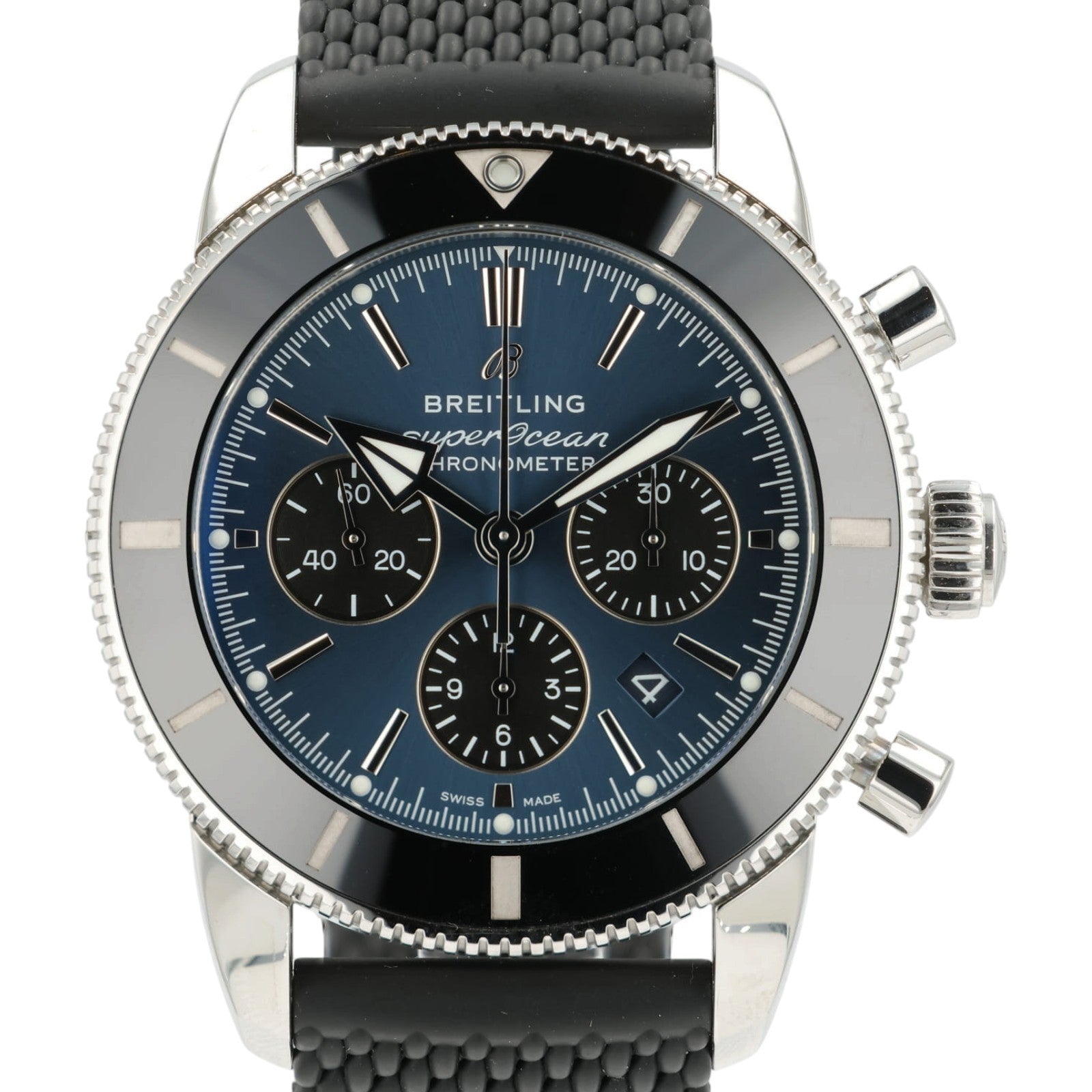 Breitling SuperOcean Blue Dial Stainless Steel 44mm Automatic Mens Watch AB0162
