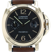 Panerai Luminor Marina 18k Yellow Gold Black Carbon Dial 44mm Automatic PAM00140