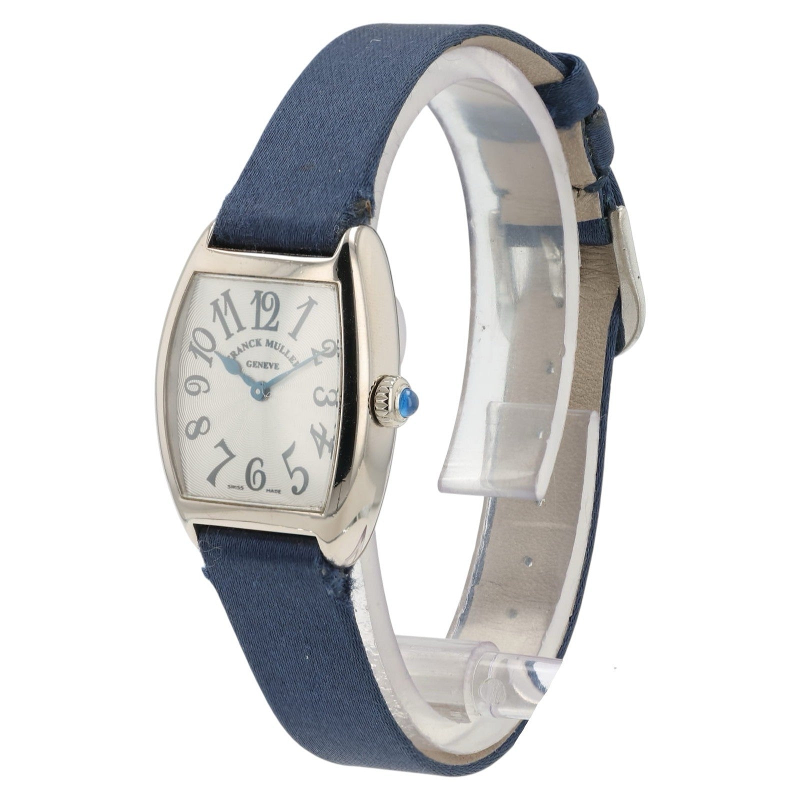 Franck Muller Cintre Curvex Silver Dial 18k White Gold 25mm Quartz Watch 2250QZ