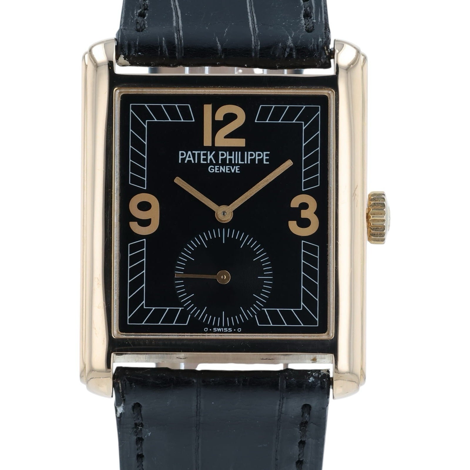 Patek Philipe Gondolo Black Dial 18k Rose Gold 35x28mm Manual Wind Men’s 5014