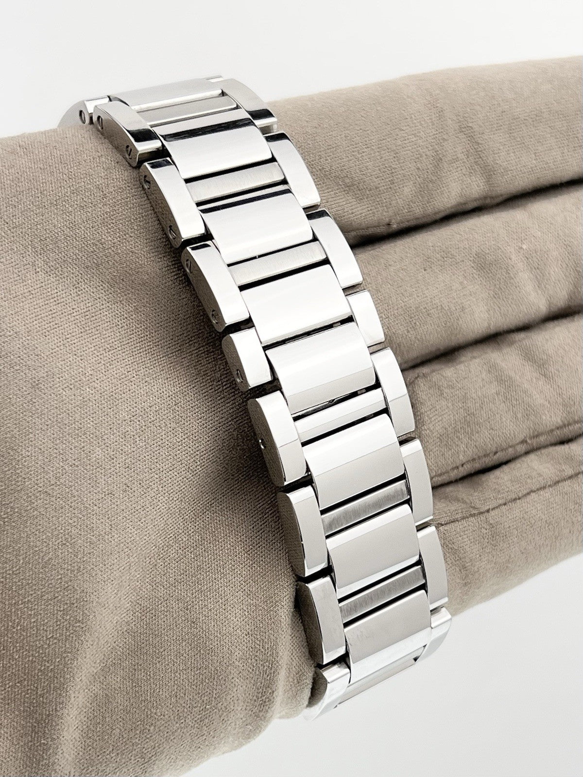 Cartier Tank Stainless Steel Silver Dial 25mm Quartz Movement Men's WSTA0052