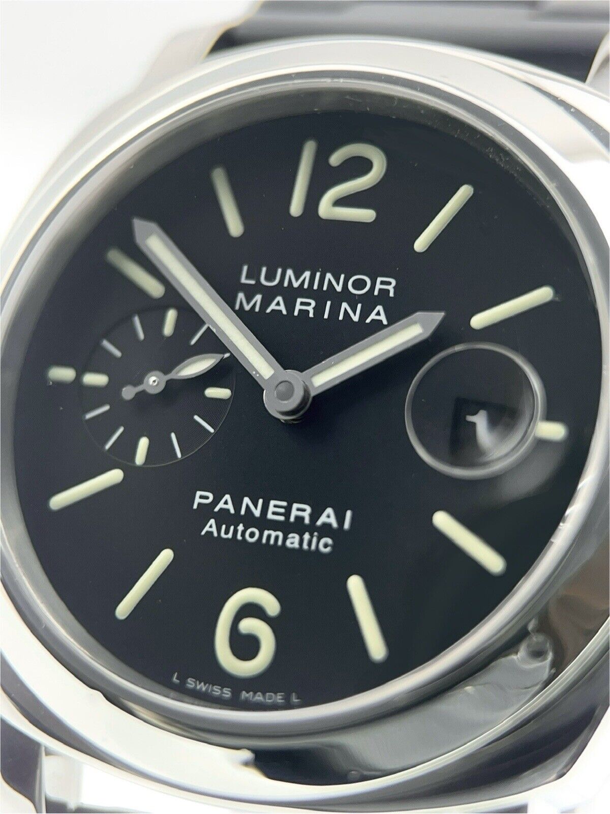 Panerai Luminor Marina Steel Black Dial 44mm Automatic Mens PAM00104 - Box/Paper