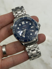 2023 Omega Seamaster Wave 300m Diver Blue Ceramic Watch 210.30.42.20.03.001