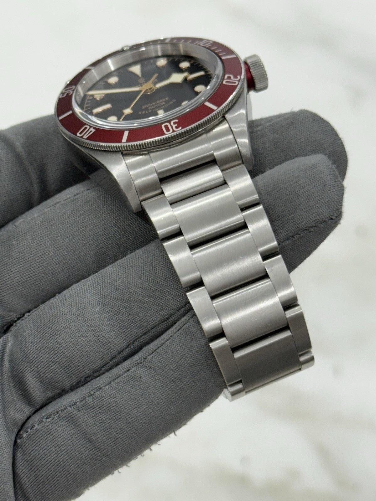Tudor Black Bay Smiley Dial Stainless Steel Red 41mm Automatic Watch 79220R