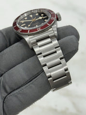 Tudor Black Bay Smiley Dial Stainless Steel Red 41mm Automatic Watch 79220R
