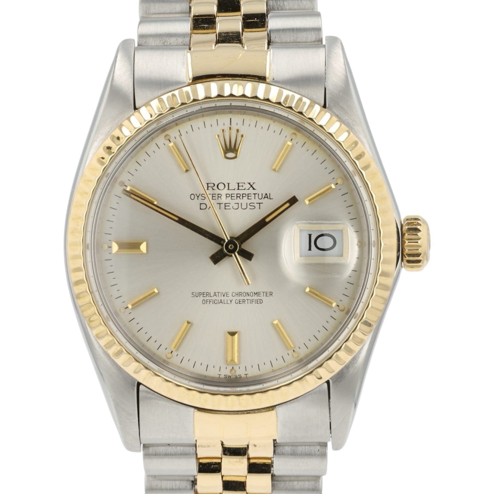 Rolex Two-Tone Datejust Silver Dial Gold & Steel 36mm Automatic Mens 16013