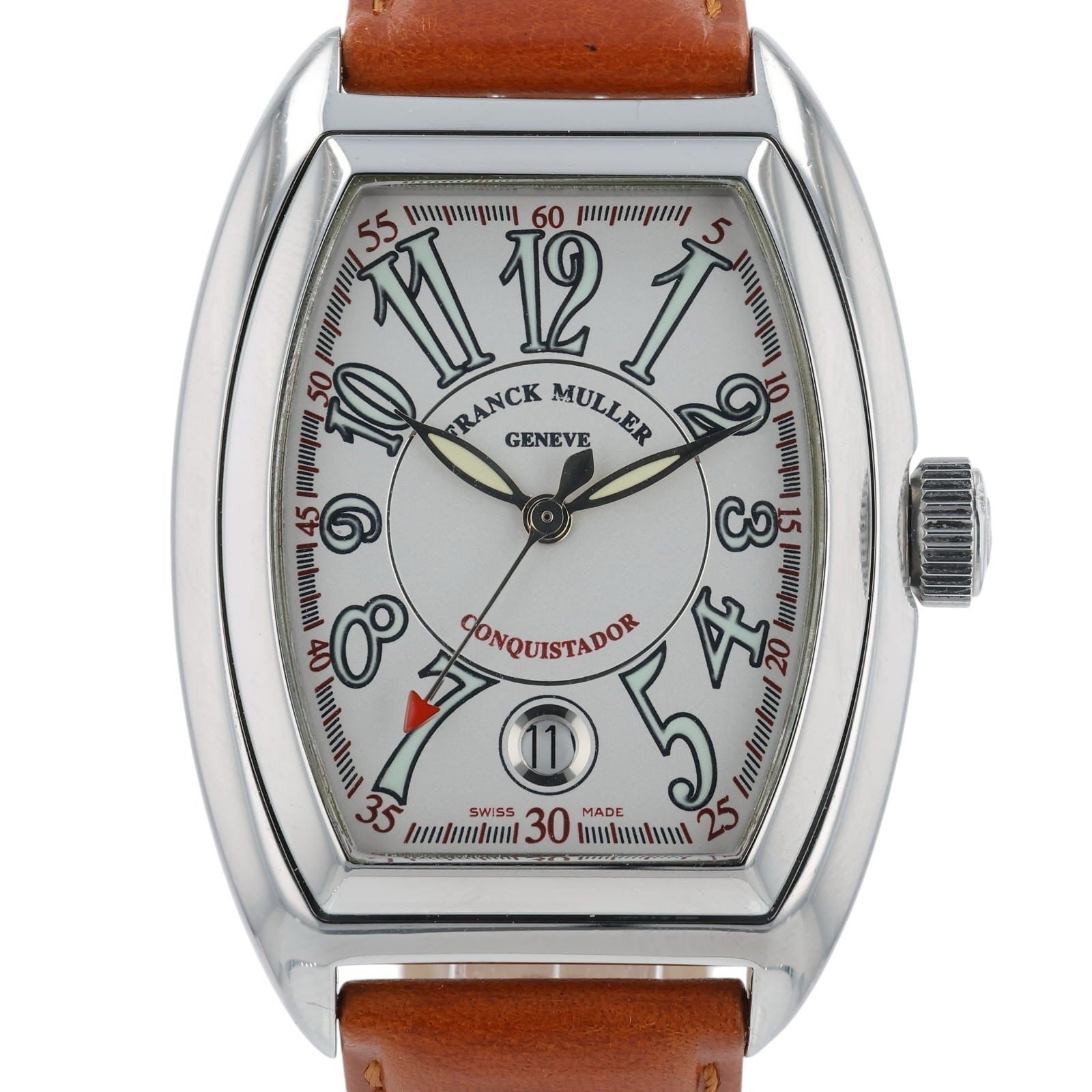 Franck Muller Conquistador Stainless Steel Silver Dial 34mm Automatic Watch