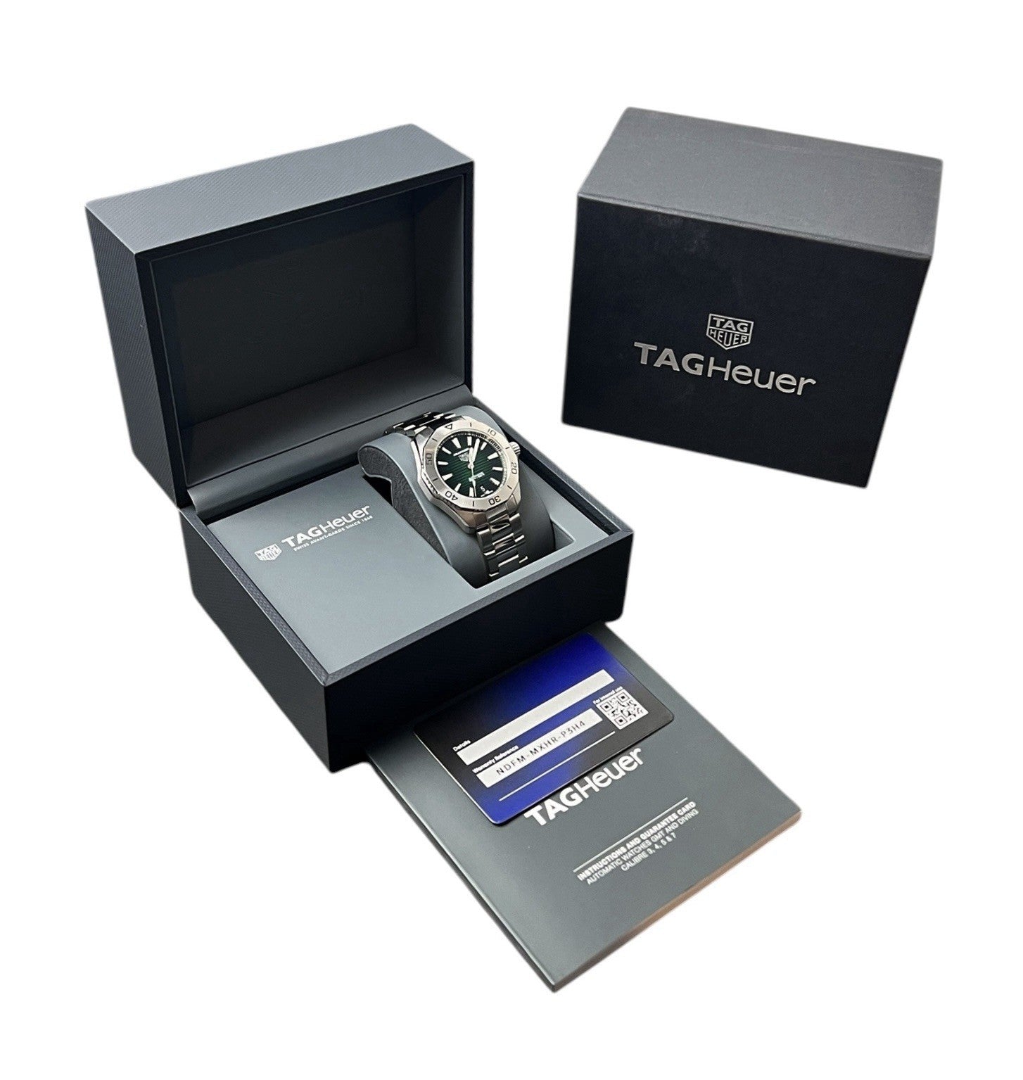 NEW Tag Heuer Aquaracer Green Dial Stainless Steel 40mm Auto Mens Watch WBP211