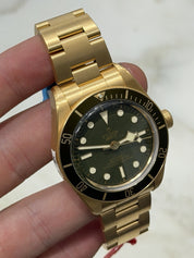 Tudor Black Bay 18k Yellow Gold Green Dial Automatic Men's Watch 79018V