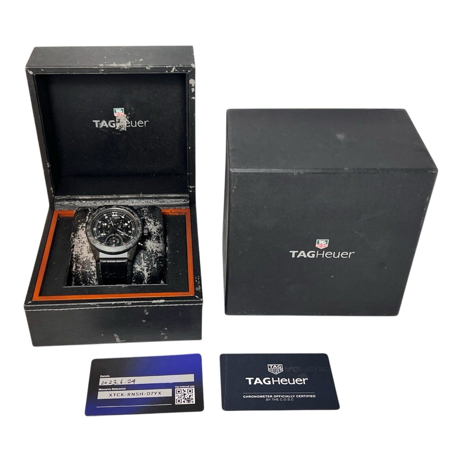 Tag Heuer Carrera Tourbillon Titanium Carbon Black Dial 45mm Watch CAR5A8P