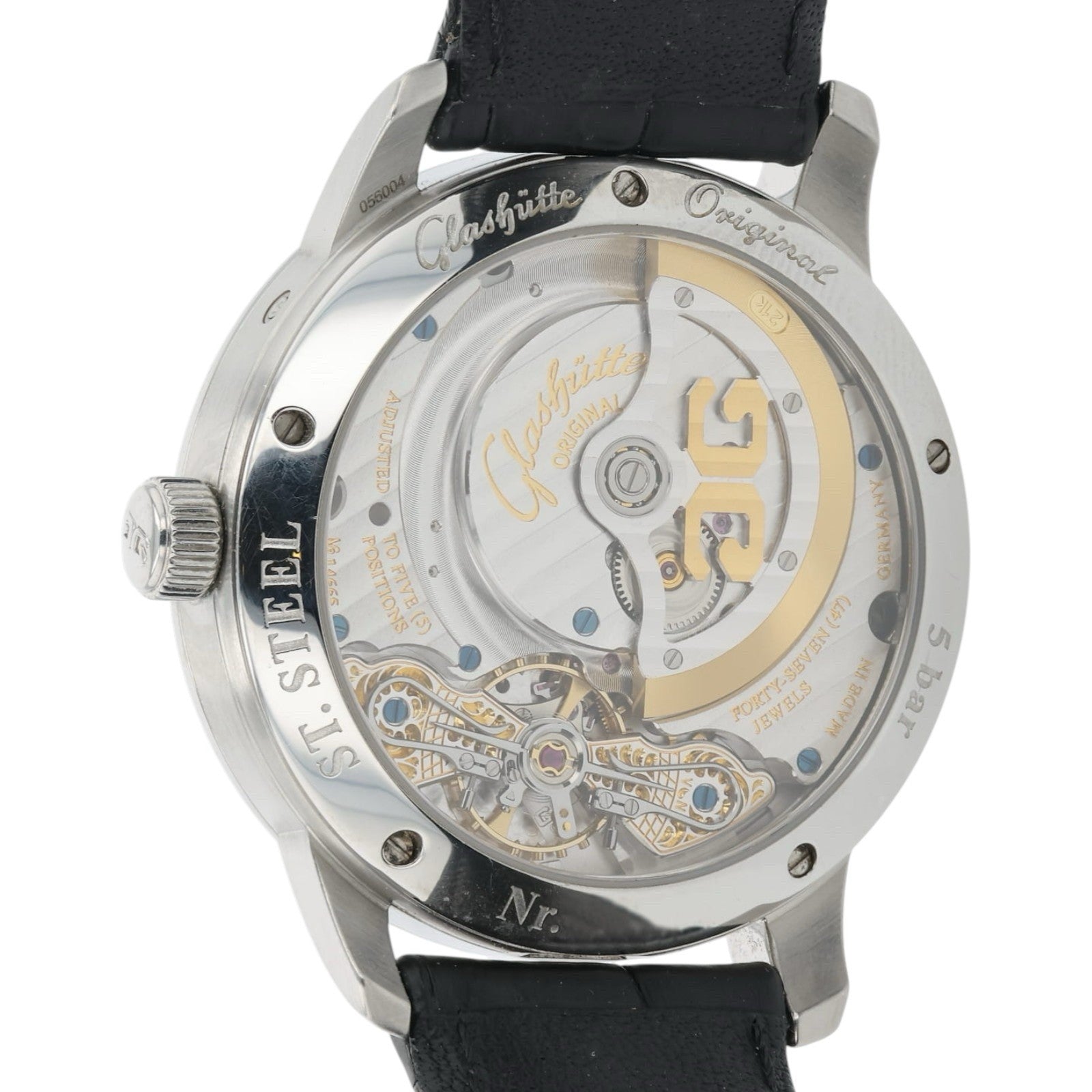 Glashutte Original PanoMaticLunar Steel Silver Dial 40mm Automatic Mens Watch