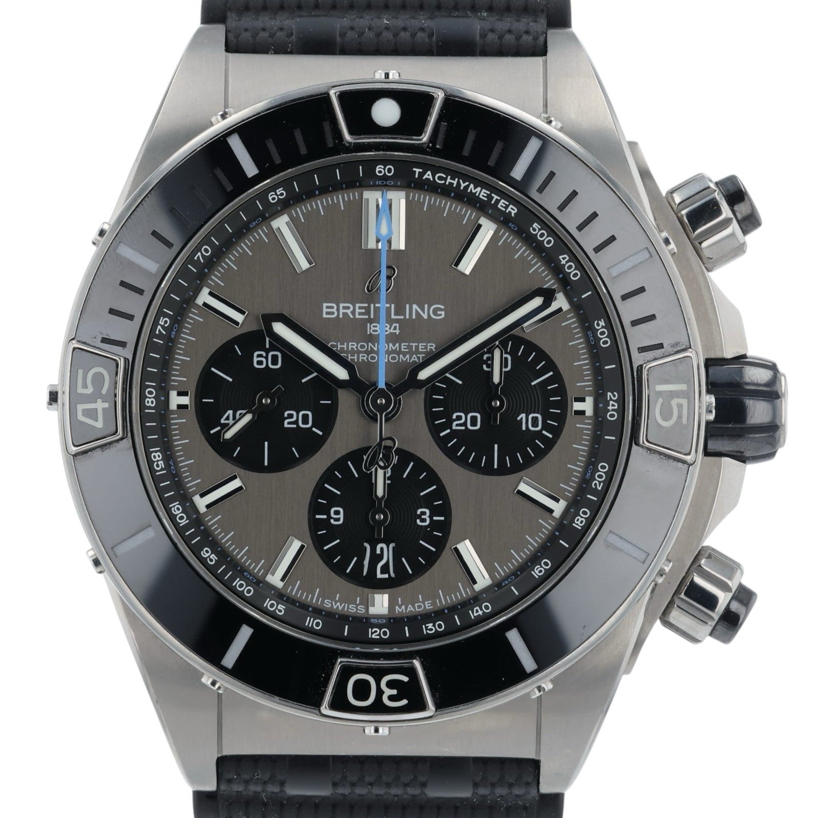 Breitling Chronomat Grey Dial Titanium 44mm Automatic Movement Mens Watch EB0136