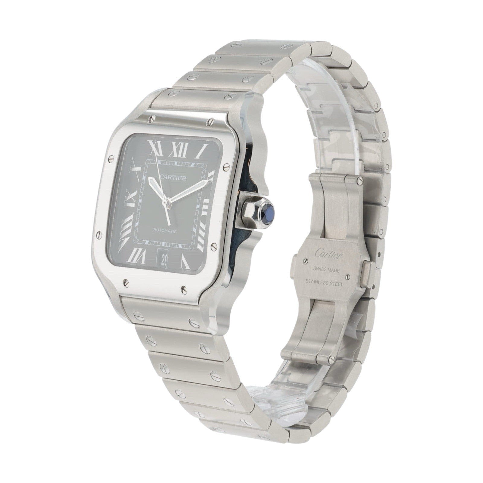 Cartier Santos Large Stainless Steel Green Dial 39mm Automatic Men’s WSSA0062