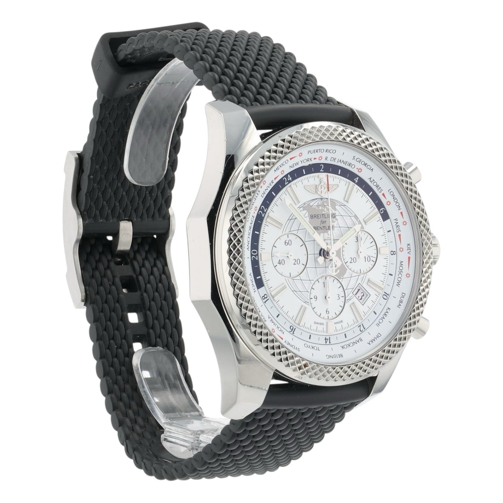 Breitling Bentley White Dial Stainless Steel 49mm Automatic Men’s Watch AB0521