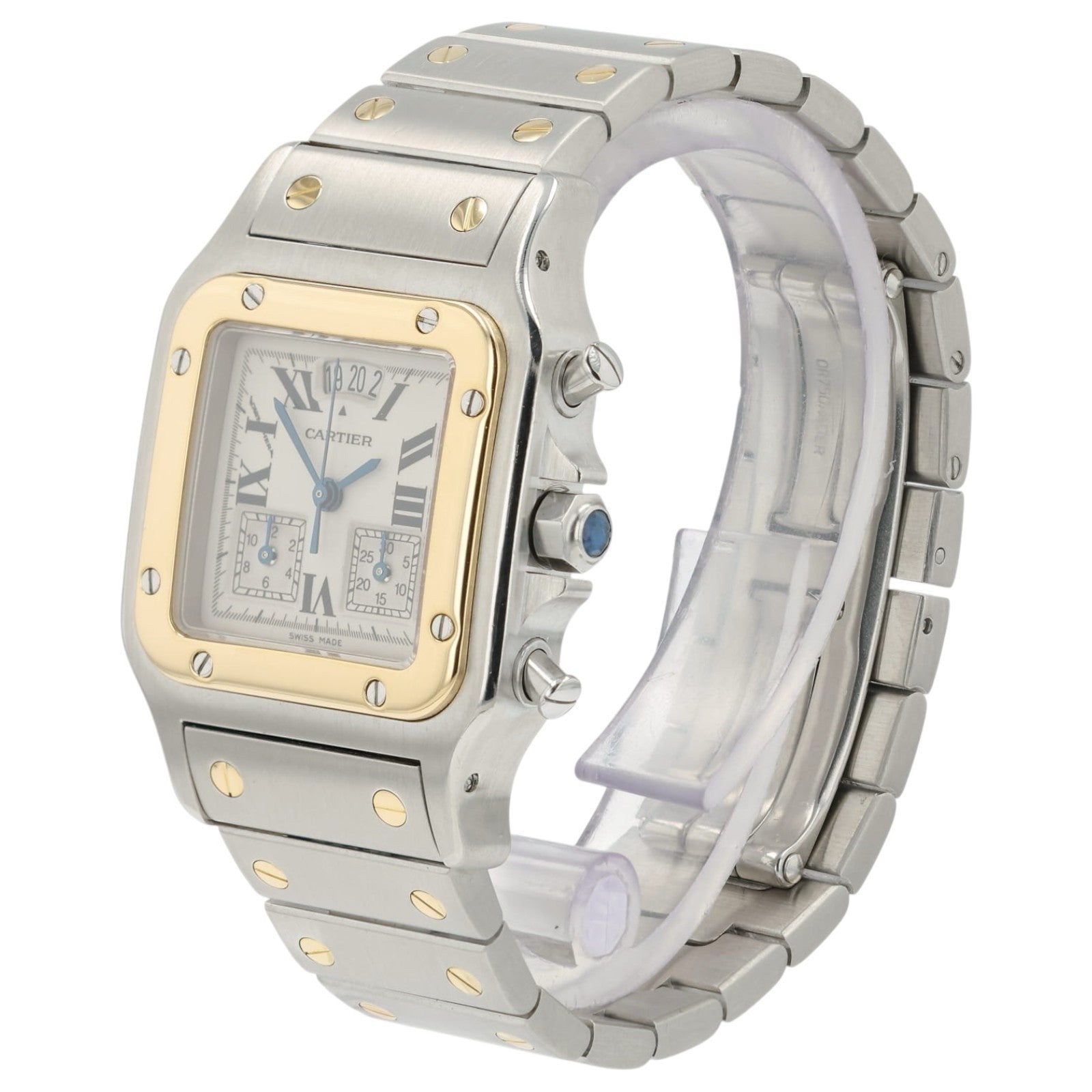 Cartier Santos Galbee Gold & Steel White Dial 29mm Quartz Men’s Watch 2425