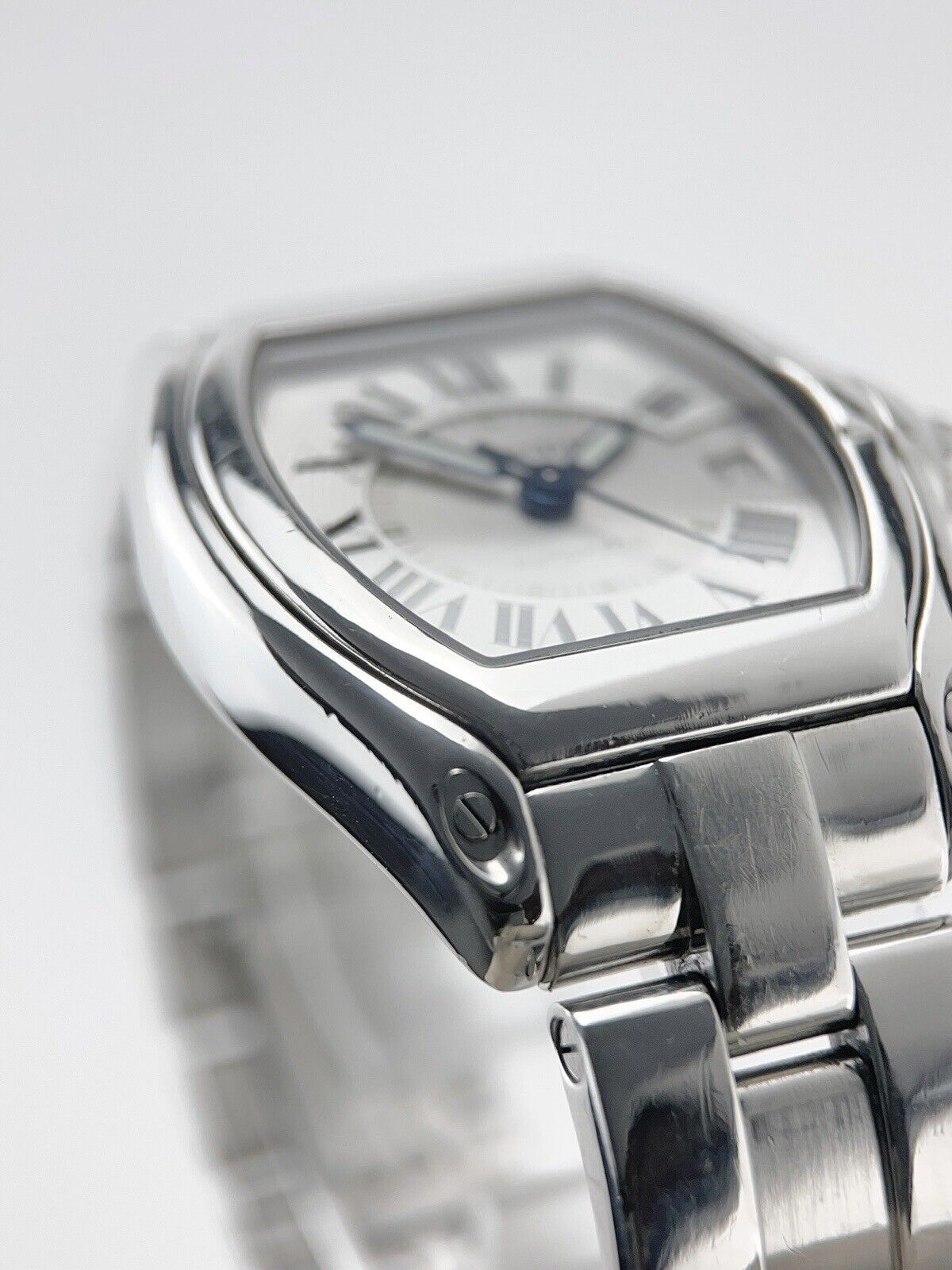 Cartier Roadster 2510 Stainless Steel Watch Mens 39mm Automatic Silver Dial