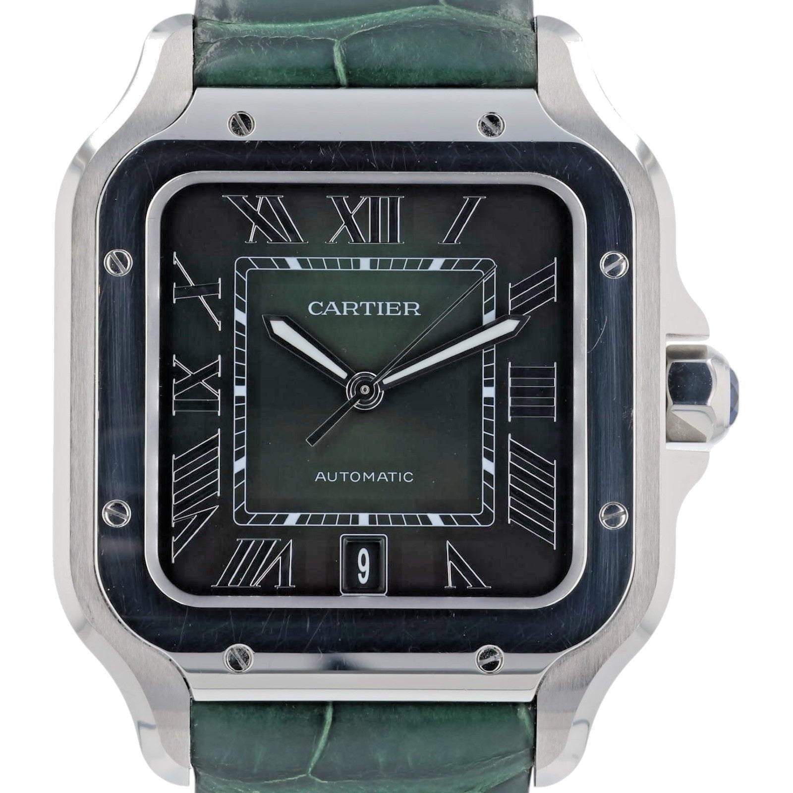 Cartier Santos Stainless Steel Green Dial 40mm Automatic Men’s Watch WSSA0062