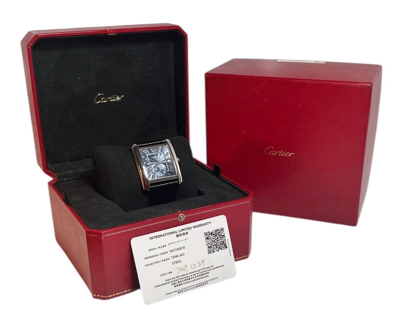 Cartier Tank MC Stainless Steel Blue Dial WSTA0010