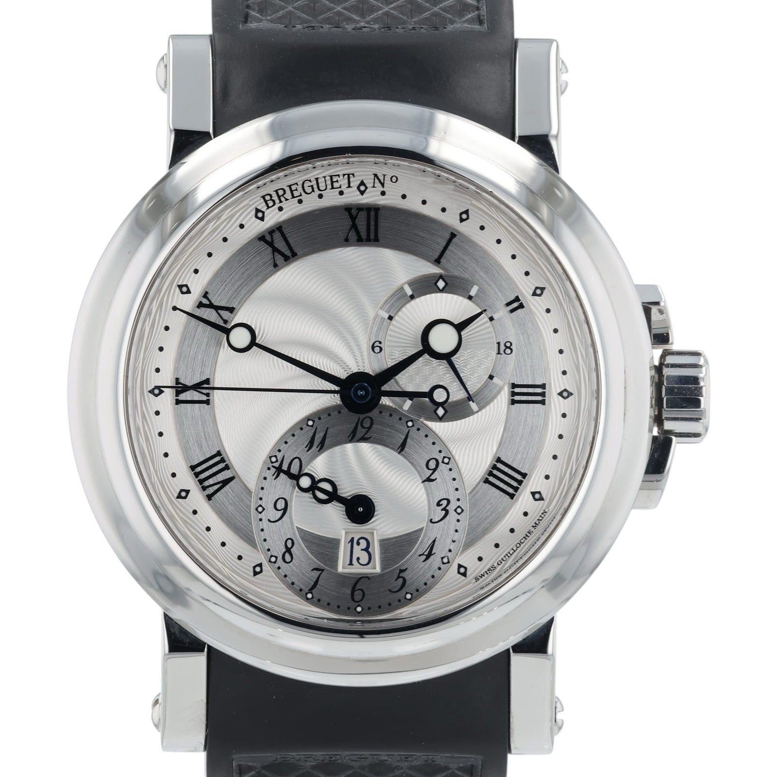 Breguet Marine GMT Silver Dial Stainless Steel 43mm Automatic Mens Watch 5857