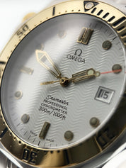 Omega Seamaster Gold & Steel White Dial 41mm Automatic Men's Watch 2352.20