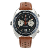 Heuer Autavia Stainless Steel Black Dial 42mm Automatic Vintage Mens Watch 11630