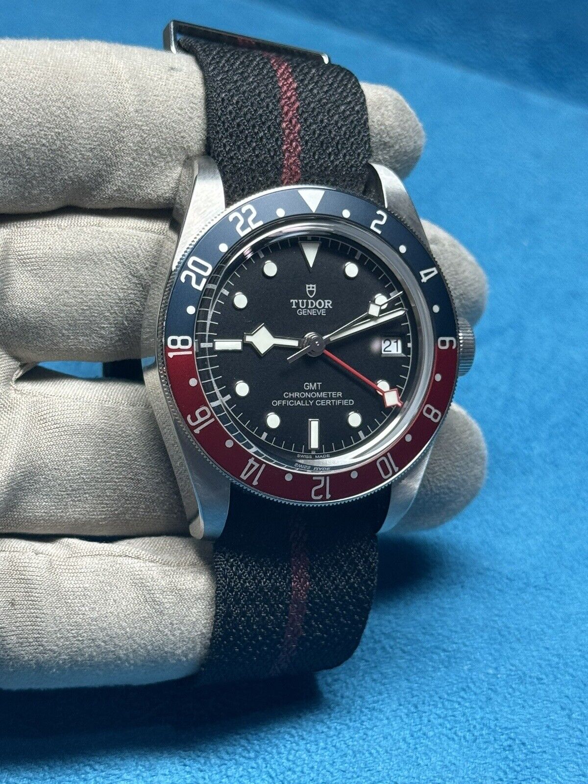 TUDOR Black Bay Pepsi GMT M79830RB-0003 On Fabric Strap Automatic Men’s Watch