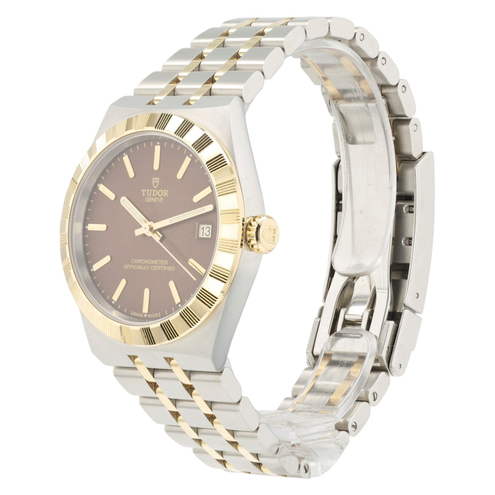 Tudor Royal Brown Dial Gold and Steel 36mm Automatic Mens Watch 2836C1A3