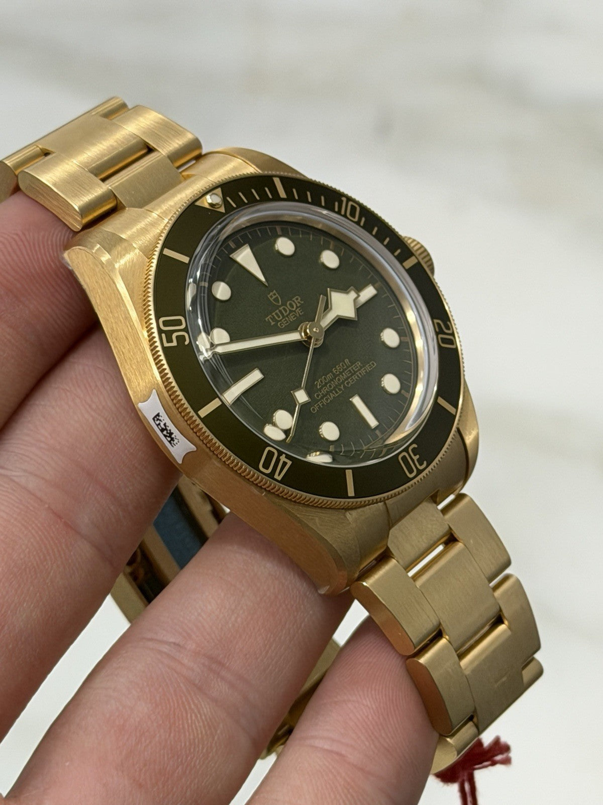 Tudor Black Bay 18k Yellow Gold Green Dial Automatic Men's Watch 79018V