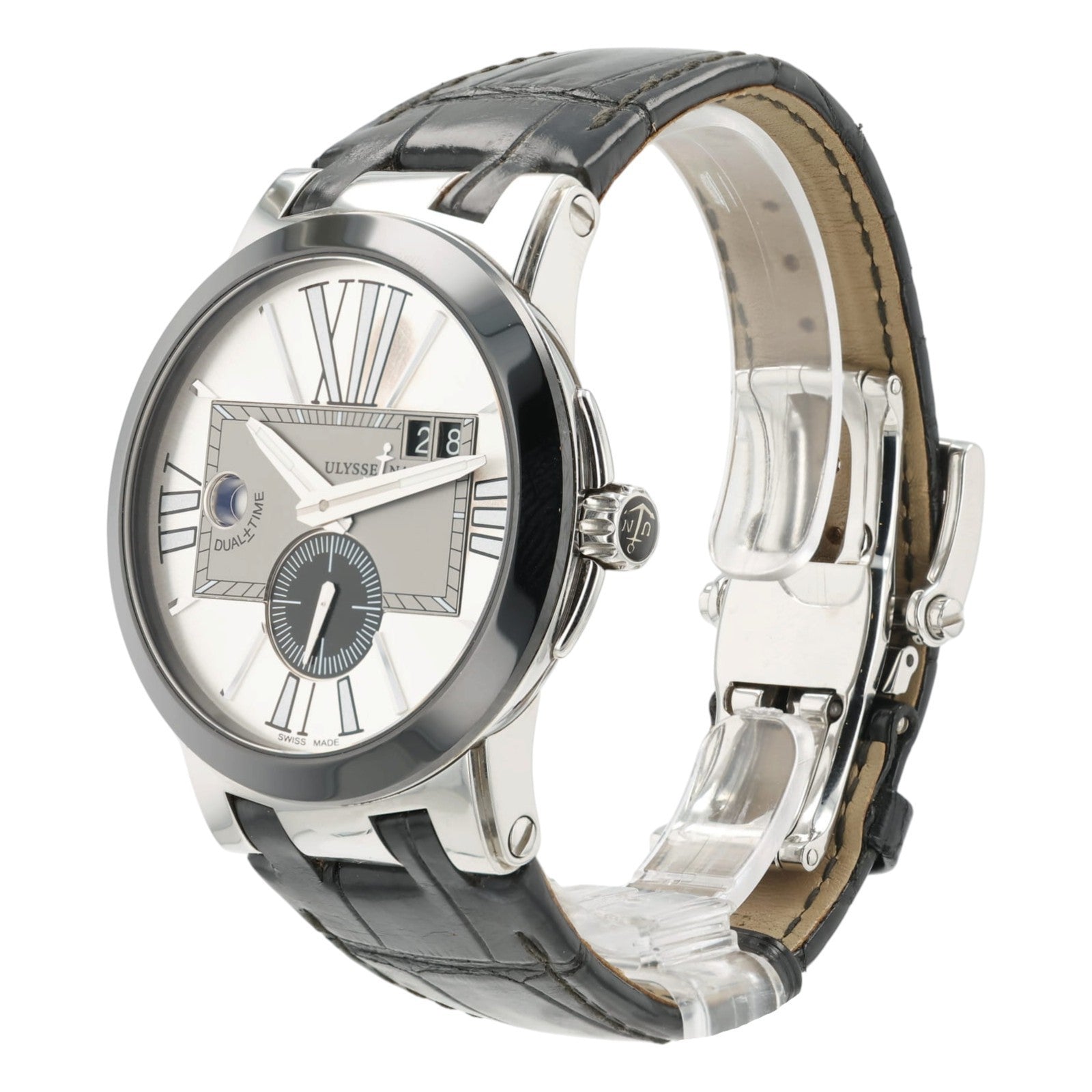 Ulysse Nardin Executive Dual Time Silver Dial Steel 43mm Automatic Mens 243-00