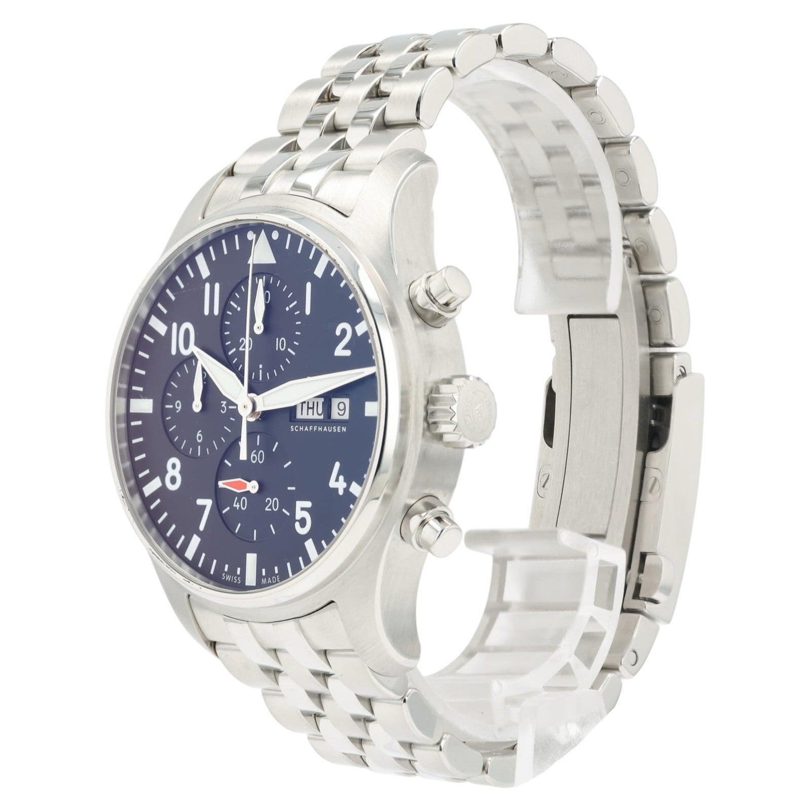 IWC Pilots Chrono Black Dial Stainless Steel 43mm Automatic Mens Watch IW378002