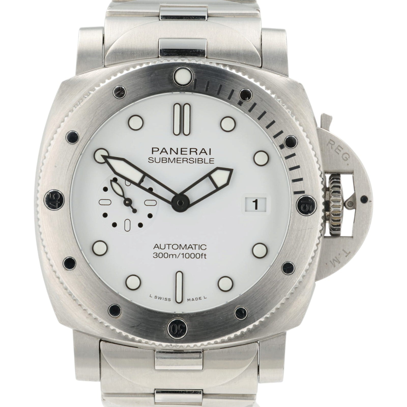 Panerai Submersible White Dial Stainless Steel 44mm Automatic Mens PAM01226